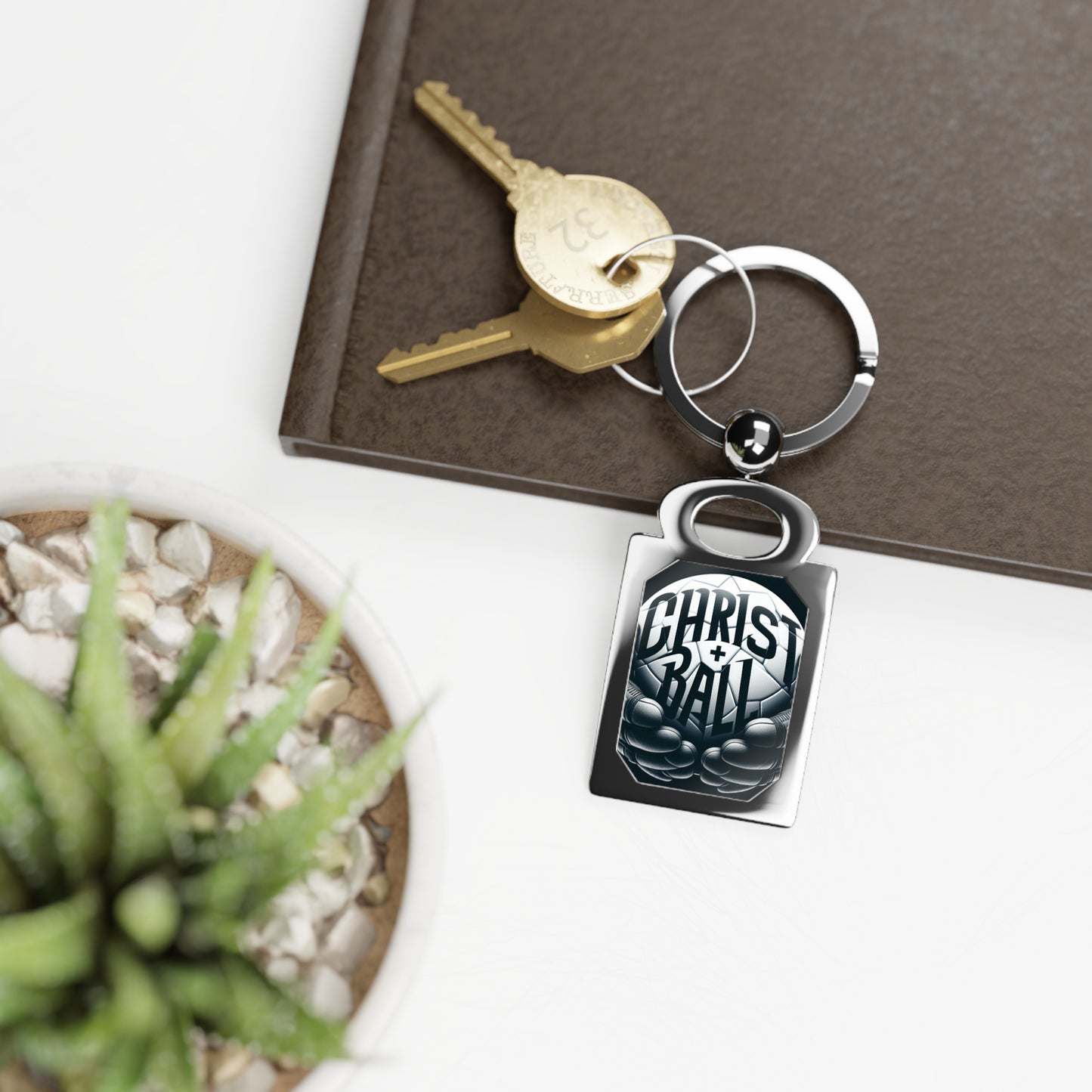 Christ + Ball Swivel Keyring